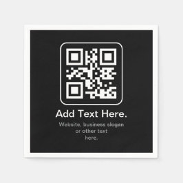 Modern skannbar QR-kod | Svart Vit & Grå Pappersservett