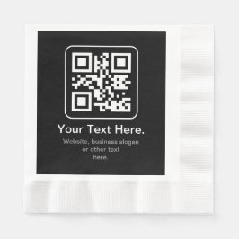 Modern skannbar QR-kod | Svart Vit & Grå Pappersservett