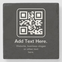 Modern skannbar QR-kod | Svart Vit & Grå Stenunderlägg