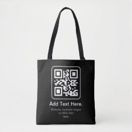 Modern skannbar QR-kod | Svart Vit & Grå Tygkasse