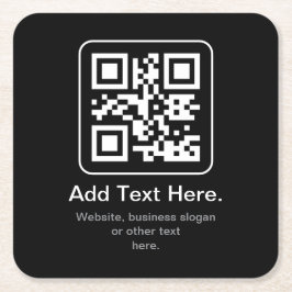 Modern skannbar QR-kod | Svart Vit & Grå Underlägg Papper Kvadrat