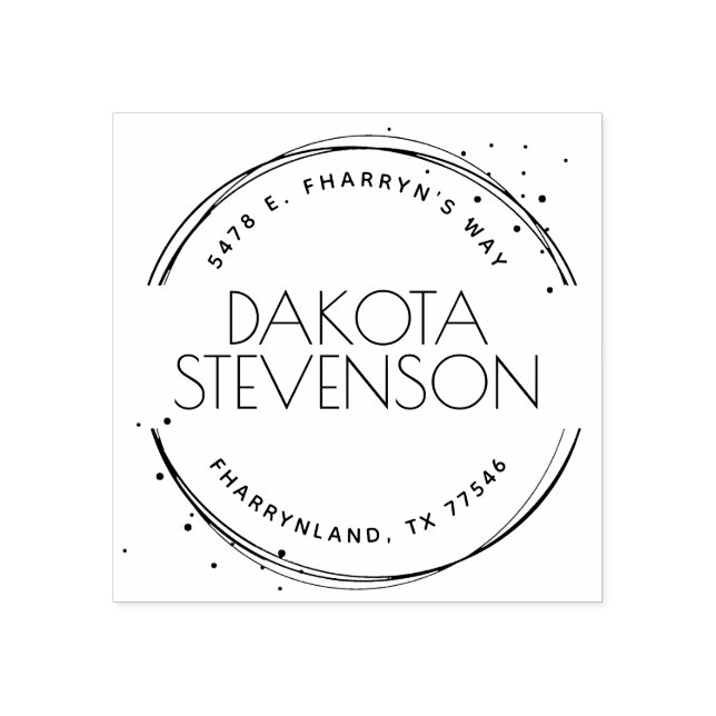 Modern Skapa din egen Namn och Returadress Stämpel (Tryck)