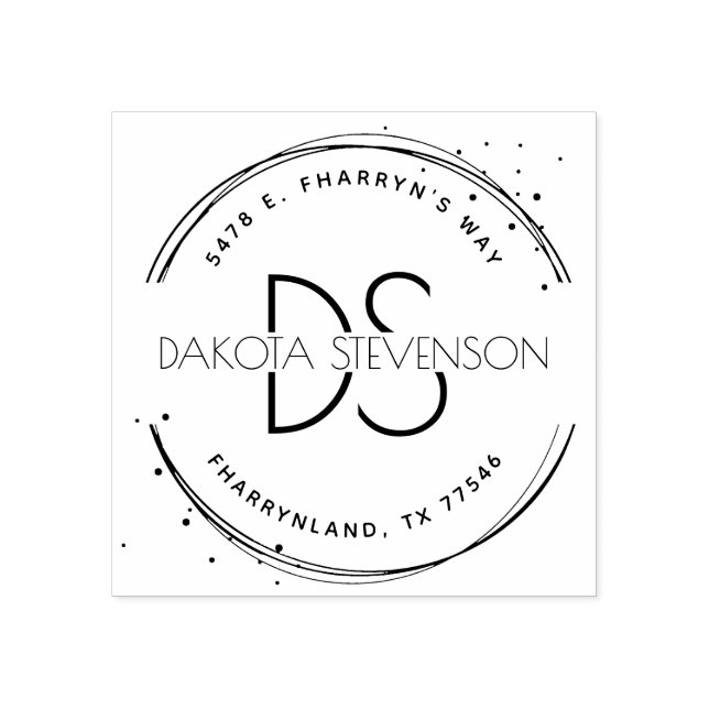 Modern Skapa ditt eget monogram och din egen Retur Stämpel (Tryck)