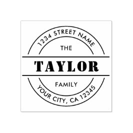 MODERN Skapar din egen runda Returadress Stämpel