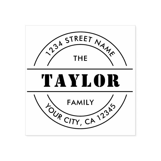 MODERN Skapar din egen runda Returadress Stämpel (Tryck)