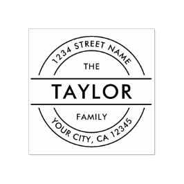 MODERN Skapar din egen runda Returadress Stämpel