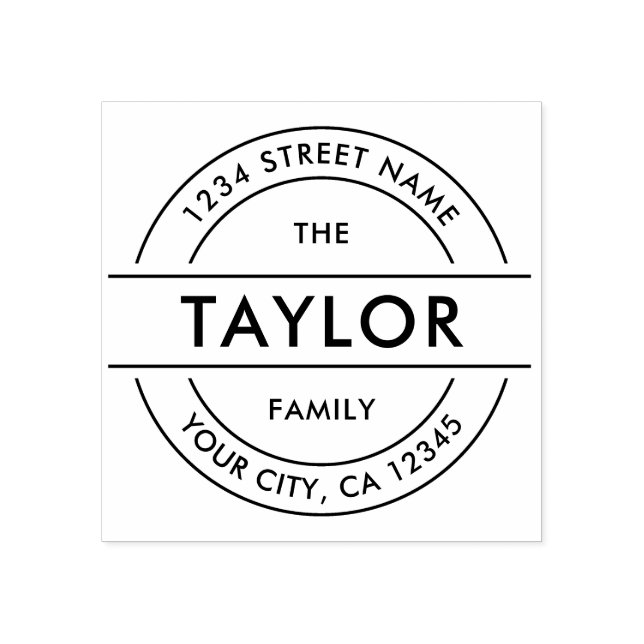 MODERN Skapar din egen runda Returadress Stämpel (Tryck)