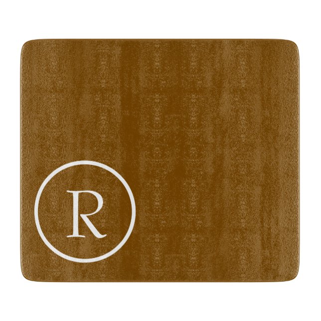 modern skärbräda med Brun &Vit Monogram (Framsidan)