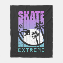 Modern Skate Extreme Skateboarding Roligt Tropical Fleecefilt