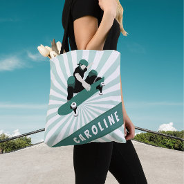 Modern Skateboarding Girls Skater Namn Coola Iport Tygkasse