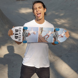 Modern Skater Pappa Photo Collage Mini Skateboard Bräda 18,5 Cm