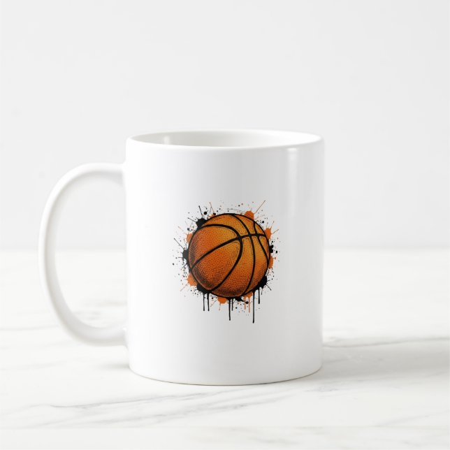 Modern Sketch Basketball Illustration Mug Kaffemugg (Vänster)