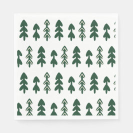 Modern Sketch Christmas Tree Paper Napkin Pappersservett