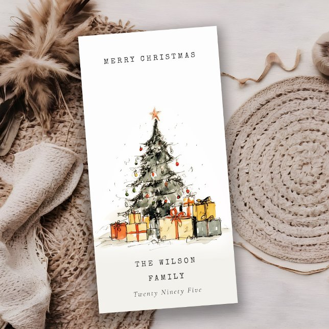 Modern Sketchy Julgran-presentkort Helgdag Julkort (Skapare uppladdad)