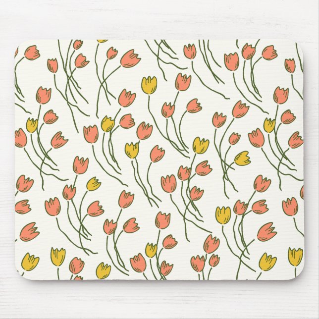 Modern Sketchy Tulips Pattern | Fresh Meadow Musmatta (Framsidan)