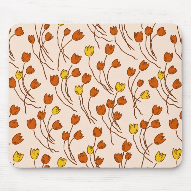 Modern Sketchy Tulips Pattern | Retro Palette Musmatta (Framsidan)
