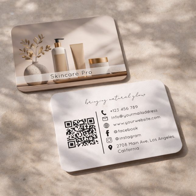  Modern Skincare Products Business Card wit Visitkort (Skapare uppladdad)
