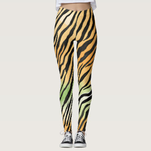 Modern skins med strimlad tiger Skriv ut kattdjure Leggings