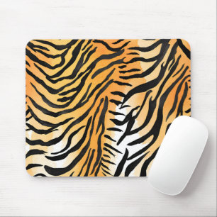 Modern skins med strimlad tiger Skriv ut kattdjure Musmatta