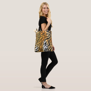Modern skins med strimlad tiger Skriv ut kattdjure Tygkasse