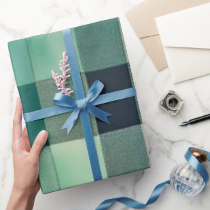 Modern skoggrön rutig: Elegant minimalistisk tarta Presentpapper