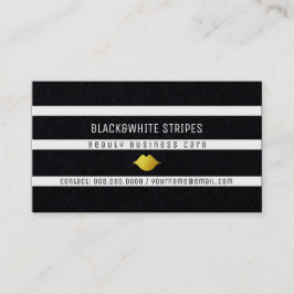 modern skönhet i svart och vitt rand visitkort
