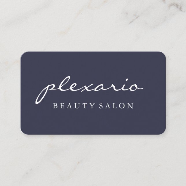 Modern skönhetsalong för enkla BLÅTT Visitkort (Framsida)