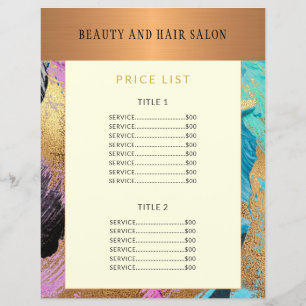 Modern skönhetsalonservice-meny - kampanjflygare
