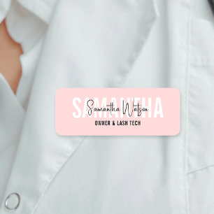 Modern skönhetslash Salon  Rosa Aesthetician Namnbricka