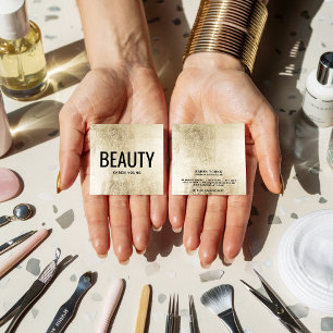 Modern skönhetssalon chic guld-folie konstnär fyrkantigt visitkort