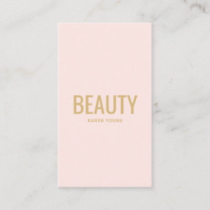 Modern skönhetssalon i guld trendiget rosa visitkort