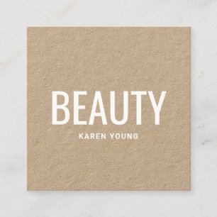 Modern skönhetssalon trendig Rustic Kraftmakeup Fyrkantigt Visitkort