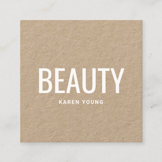 Modern skönhetssalon trendig Rustic Kraftmakeup Fyrkantigt Visitkort (Framsida)