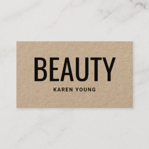 Modern skönhetssalon trendig Rustic Kraftmakeup Visitkort