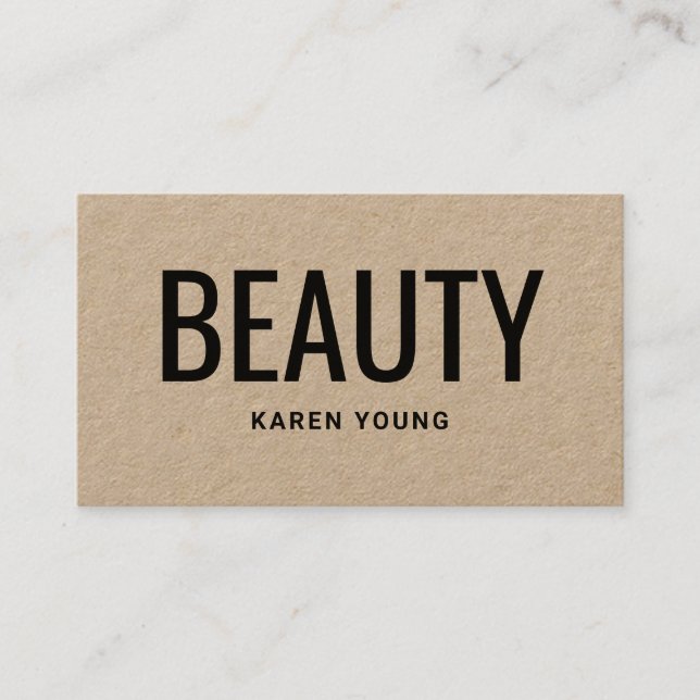 Modern skönhetssalon trendig Rustic Kraftmakeup Visitkort (Framsida)