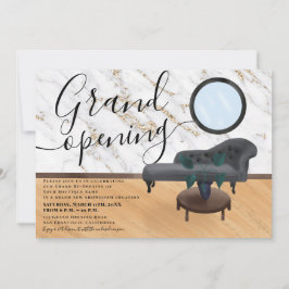 Modern skönhetssalong i guld inbjudningar