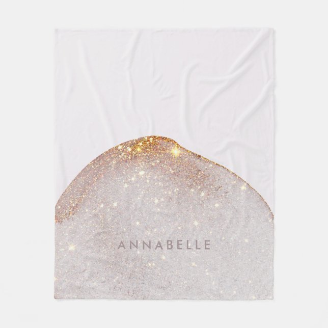 Modern skorstensformad guld vattenfärg formar enke fleecefilt (Framsidan)