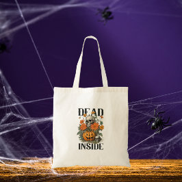 Modern Skräckfylld Dödskalle och Pumpa Halloween Tygkasse
