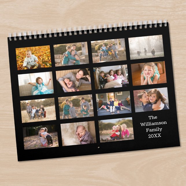 Modern Skräddarsydd 15 Månaders Foto Kalender (Modern Custom 15 Month Photo Calendar in situ)