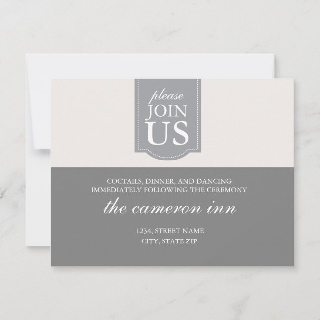 Modern skräddarsydd band bröllopsmottagning kort (Framsida)