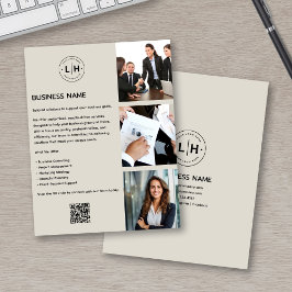 Modern skräddarsydd logotyp Foto QR-företagande Flygblad