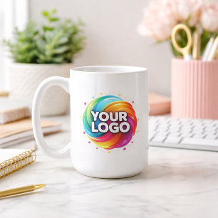 Modern Skräddarsyddt Företagets Logotyp Stort Kaffemugg