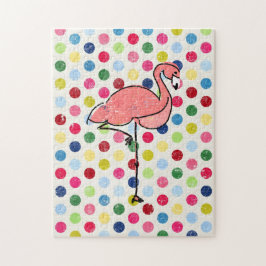Modern skraj Flamingopolka dots Pussel