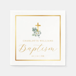 Modern skribaptism Napkins | Elegantens Religiösa Pappersservett