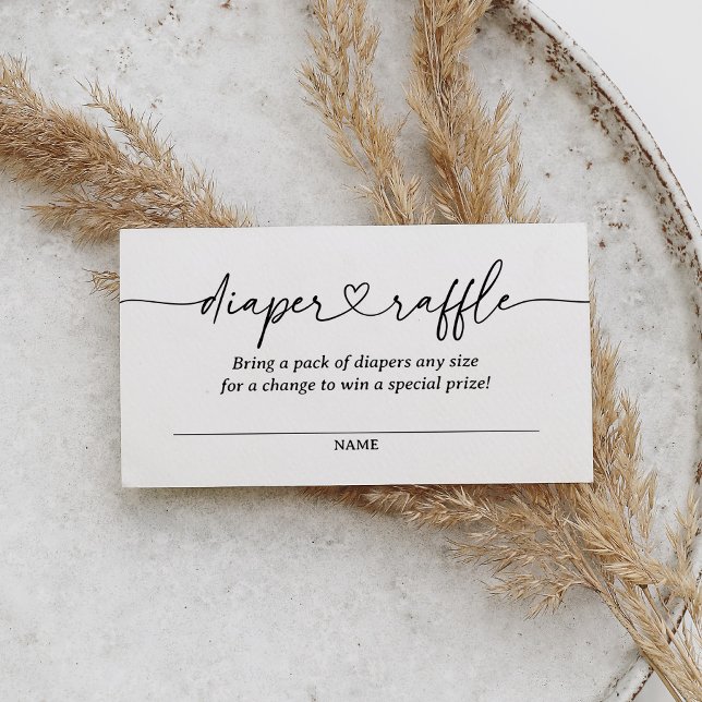 Modern skribenskåda för babyskor Diaper Raffle Bil Tilläggskort (Skapare uppladdad)