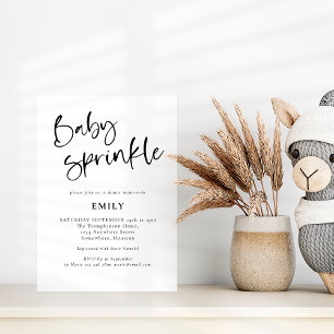Modern skribent, valfri Sprinkle Shower Färg Baby Inbjudningar