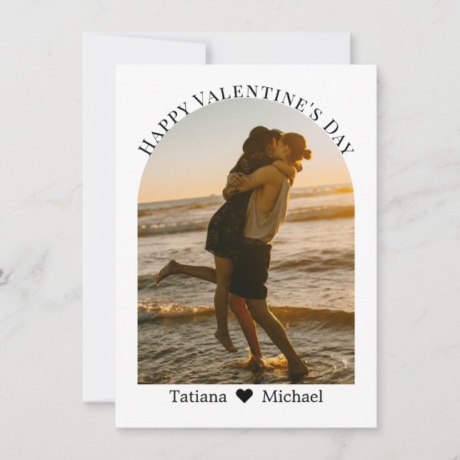 Modern skribentarbild för alla hjärtans dag julkort (Framsida)