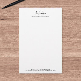 Modern skribentfamilj med minimal Personlig Namn Brevpapper