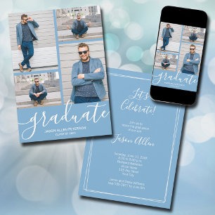Modern skrift 4 Photo Powder Blue Studenten Meddelande