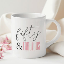 Modern skrift 50 och Fabulous 50:e födelsedag Kaffemugg
